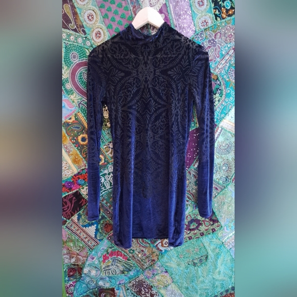 FREE PEOPLE Velvet Burnout Boho Print Dress - Picture 5 of 9